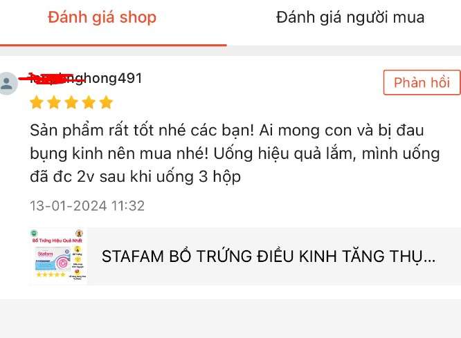 Review thuốc bổ trứng Stafam